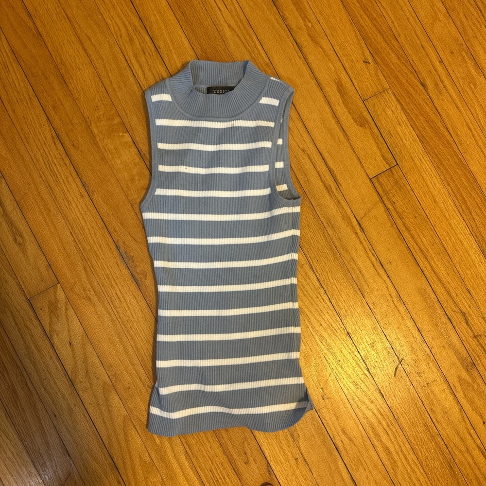 Striped Sleeveless Knit Top
